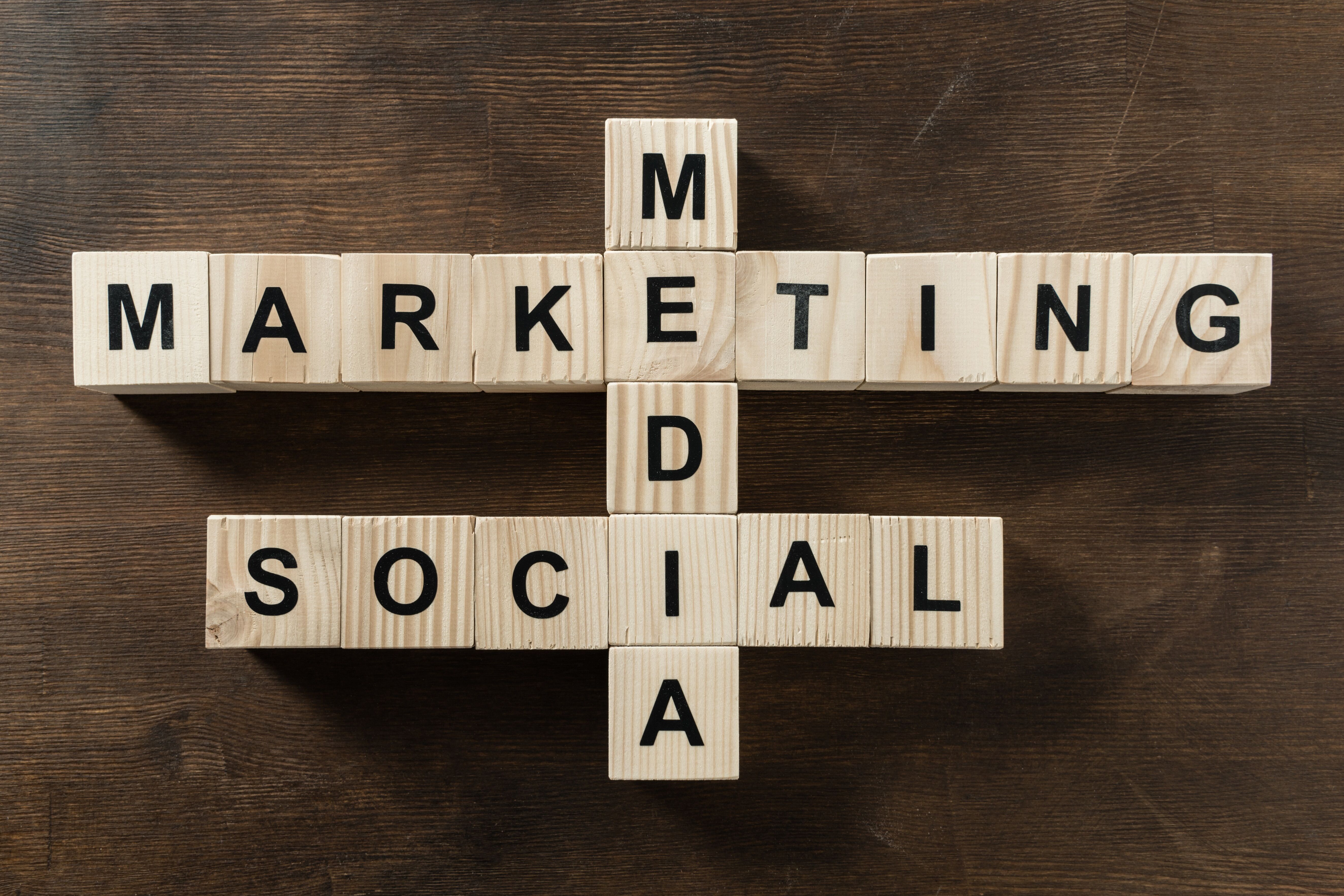 Scrabble Blocks Spelling Social Media Marketing