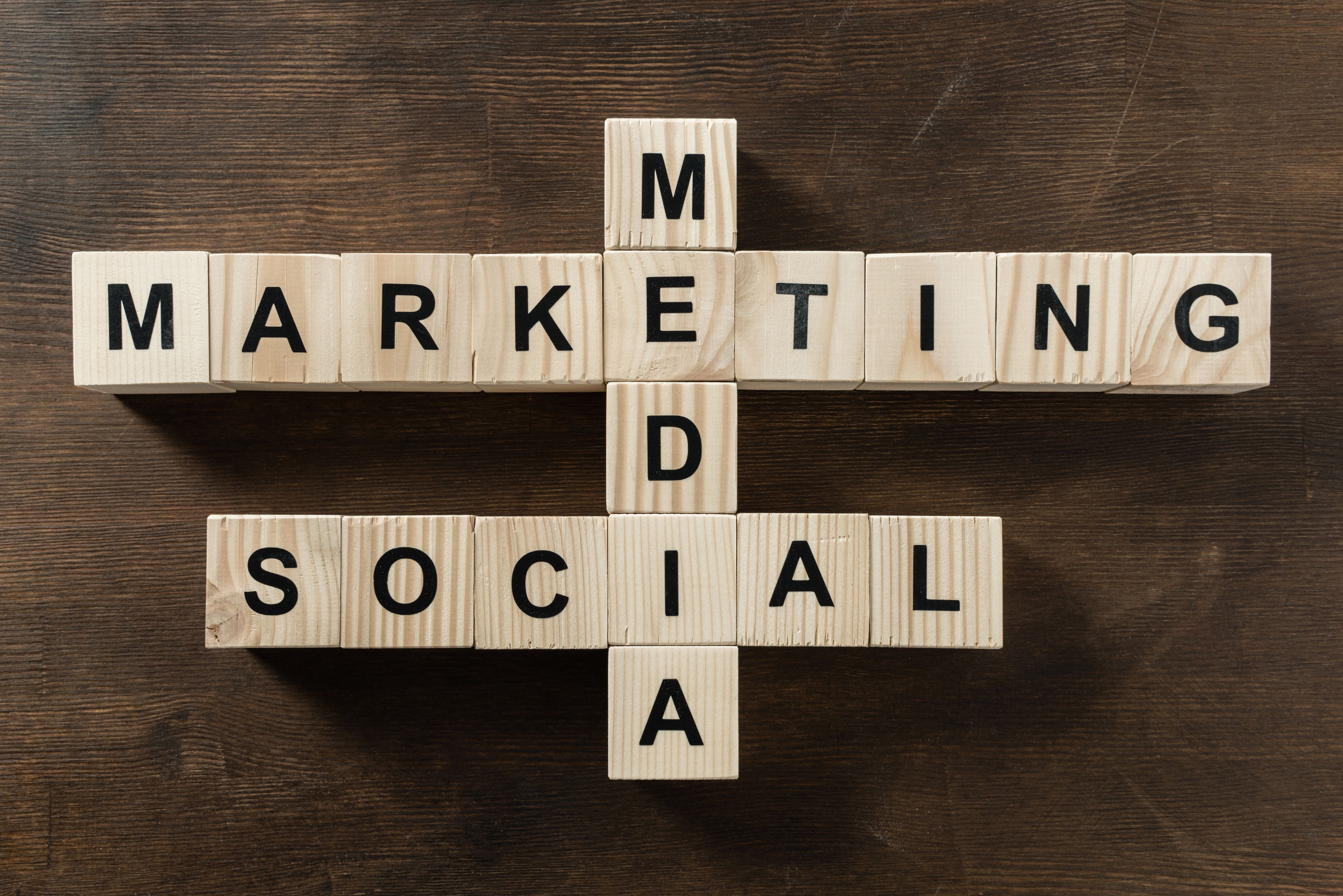 Scrabble Blocks Spelling Social Media Marketing