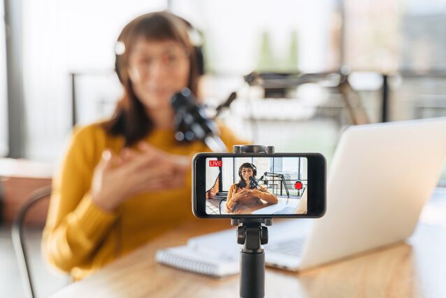 Woman Filming Video Content