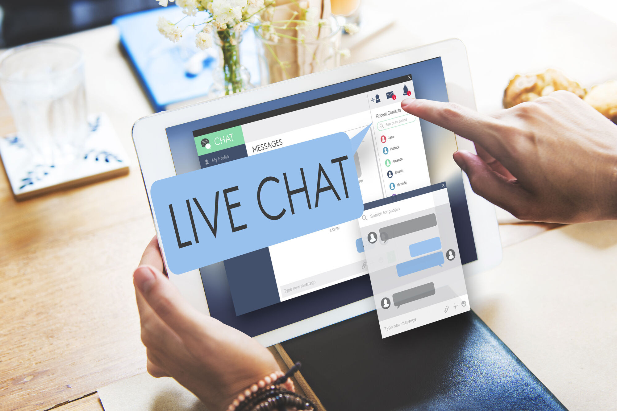 live chat on a laptop
