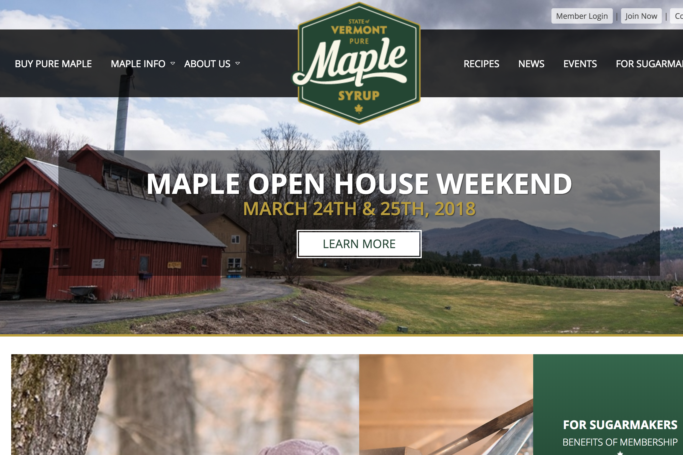 Another Great Nonprofit Website: Vermont Maple Sugar Makers Association