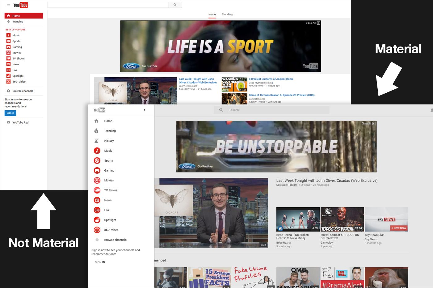 Google's Material Design is Hitting YouTube Soon! Want it Now?