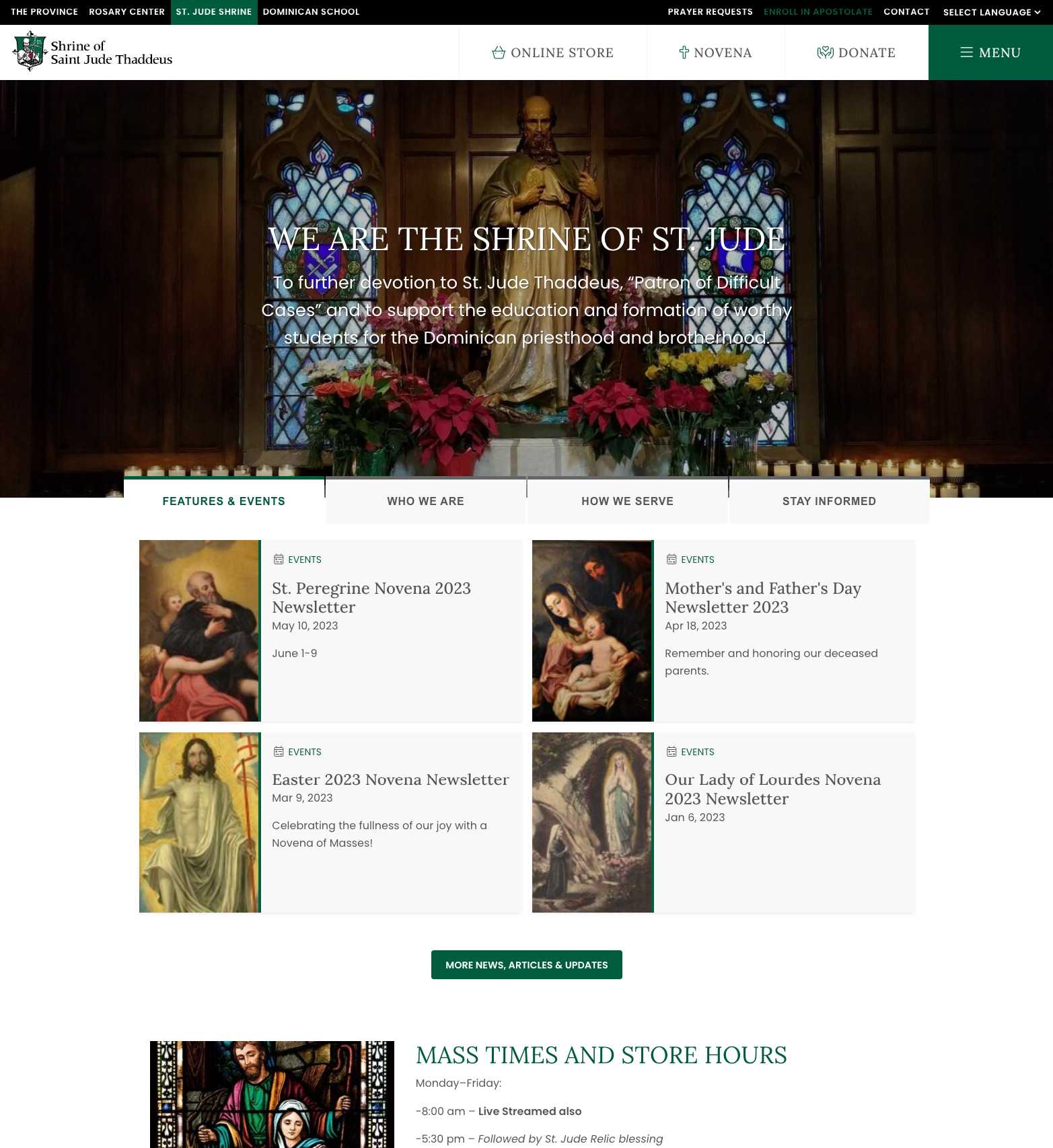 Shrine of St. Jude Homepage