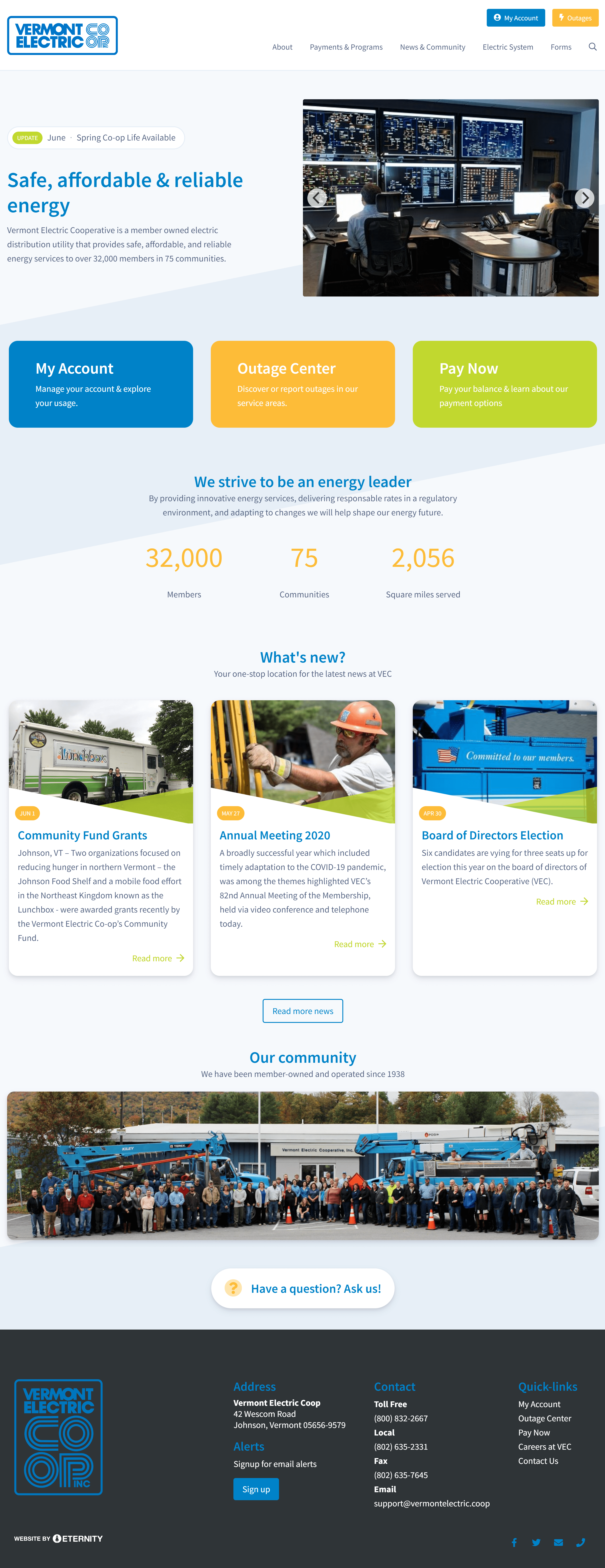Vermont Electric Coop website by Eternity