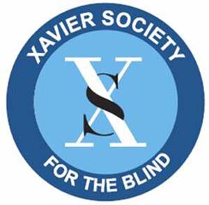 Xavier Society for the Blind logo with stylized "X" and "S" in a circular design