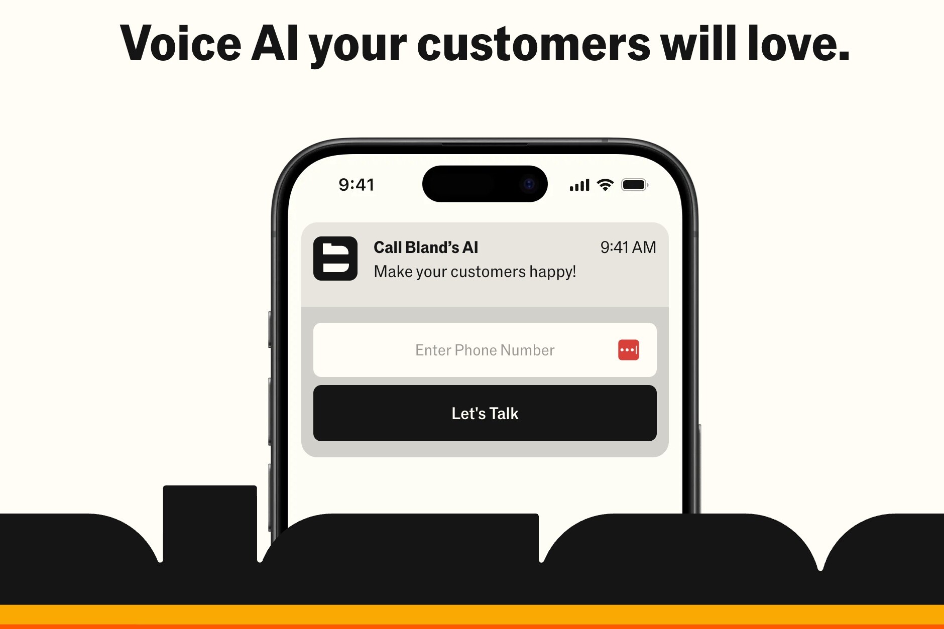 Mobile interface for an AI service focused on customer satisfaction
