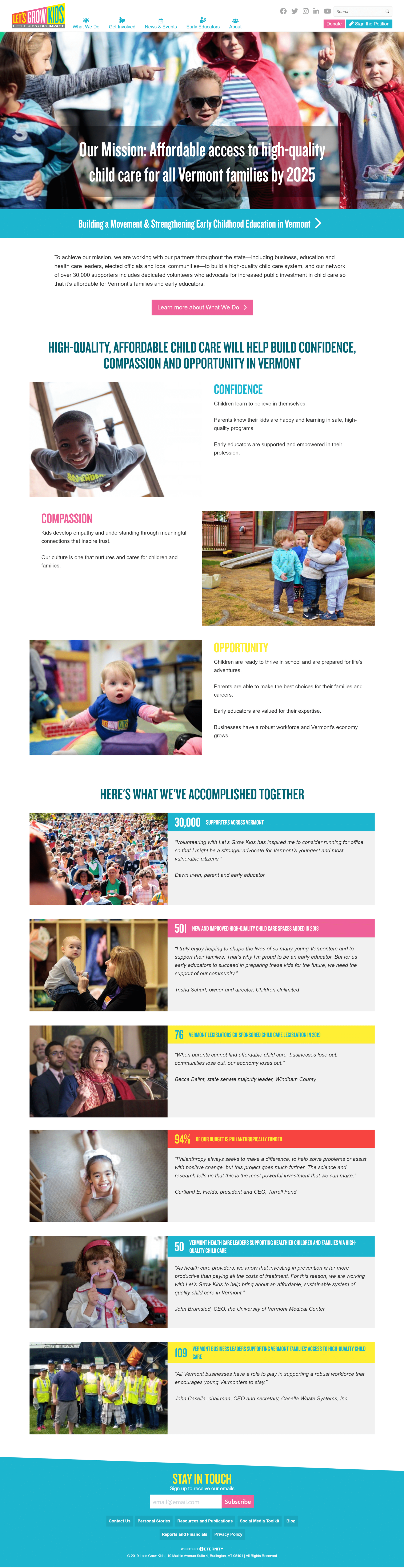 Website promoting affordable, high-quality child care for Vermont families.