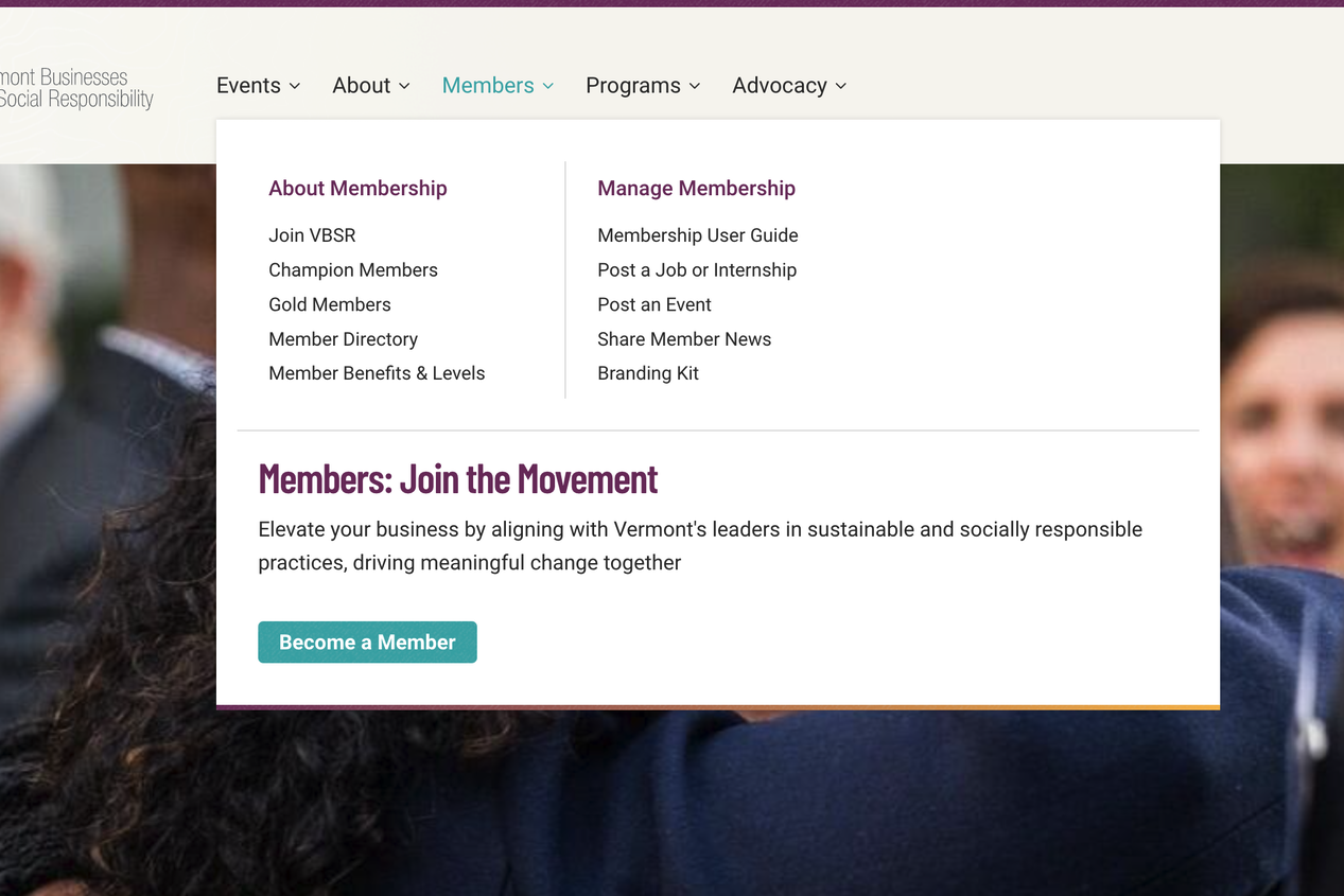 Vermont Businesses for Social Responsibility member information and benefits overview.