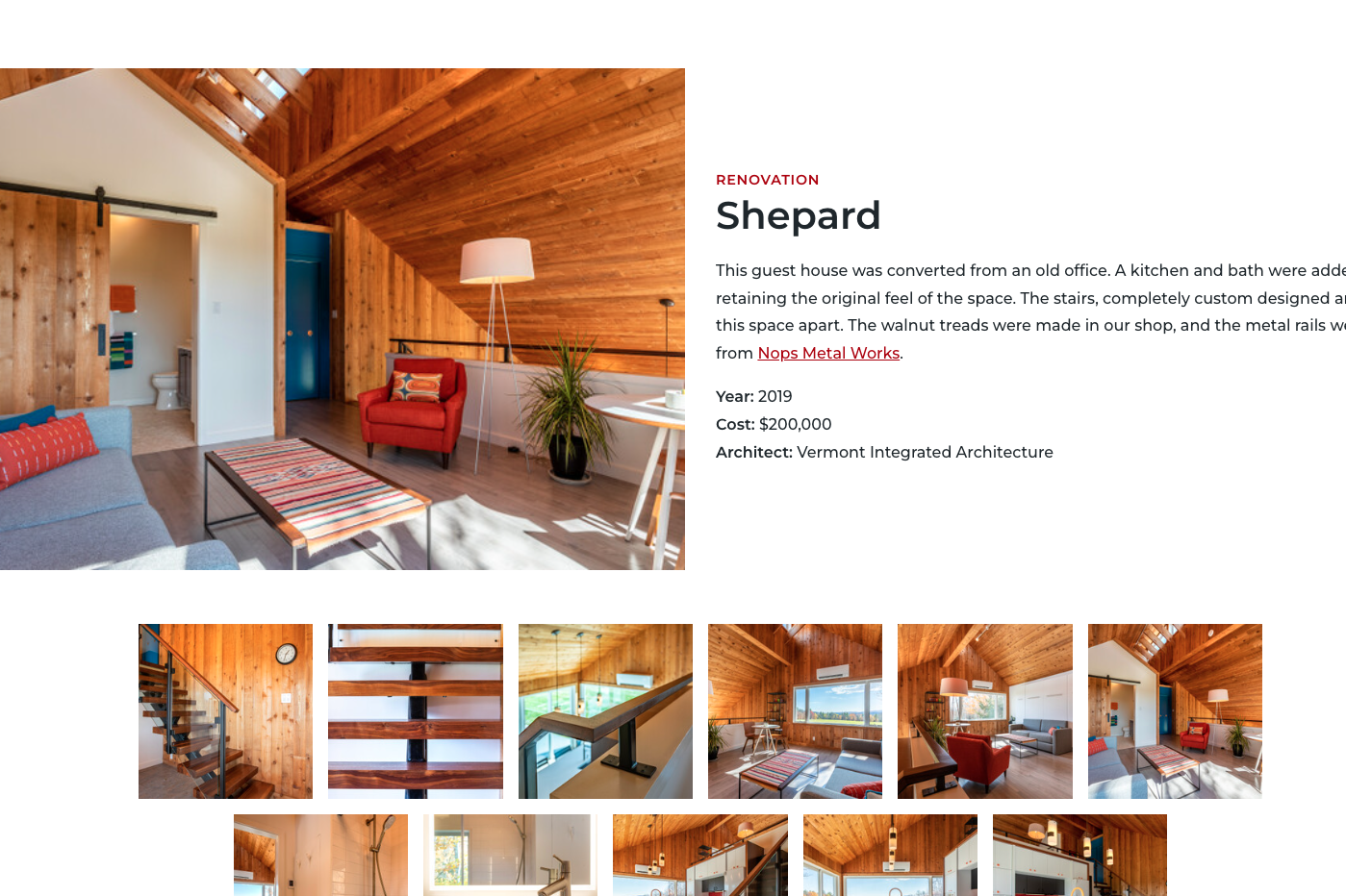 Cozy renovated guest house with wooden interiors and modern furniture.