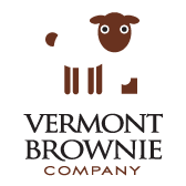 Logo for Vermont Brownie Company featuring a sheep and the company name.