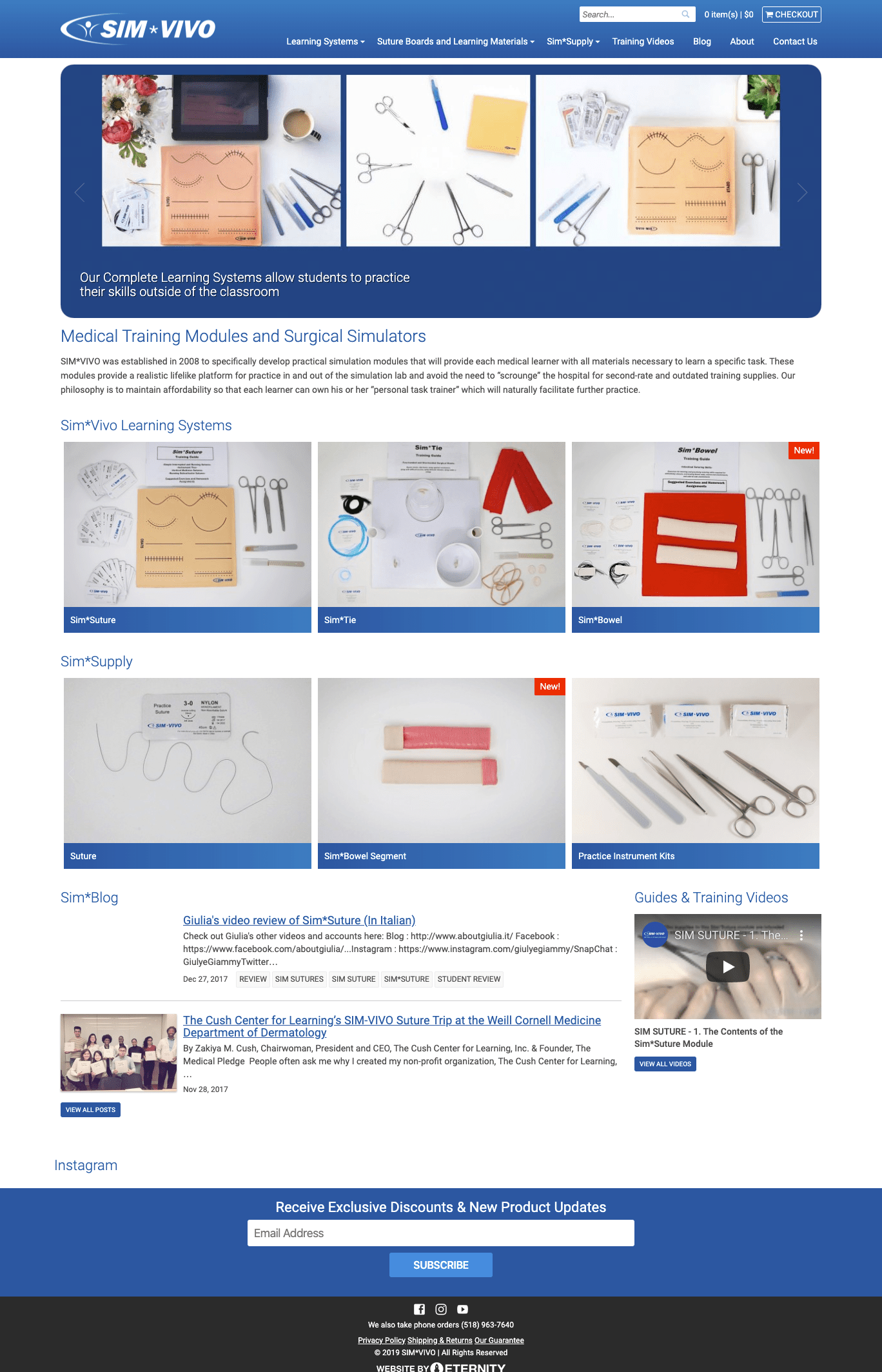 Medical training modules with surgical supplies and tools for practice and learning