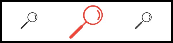 black and red magnifying glasses