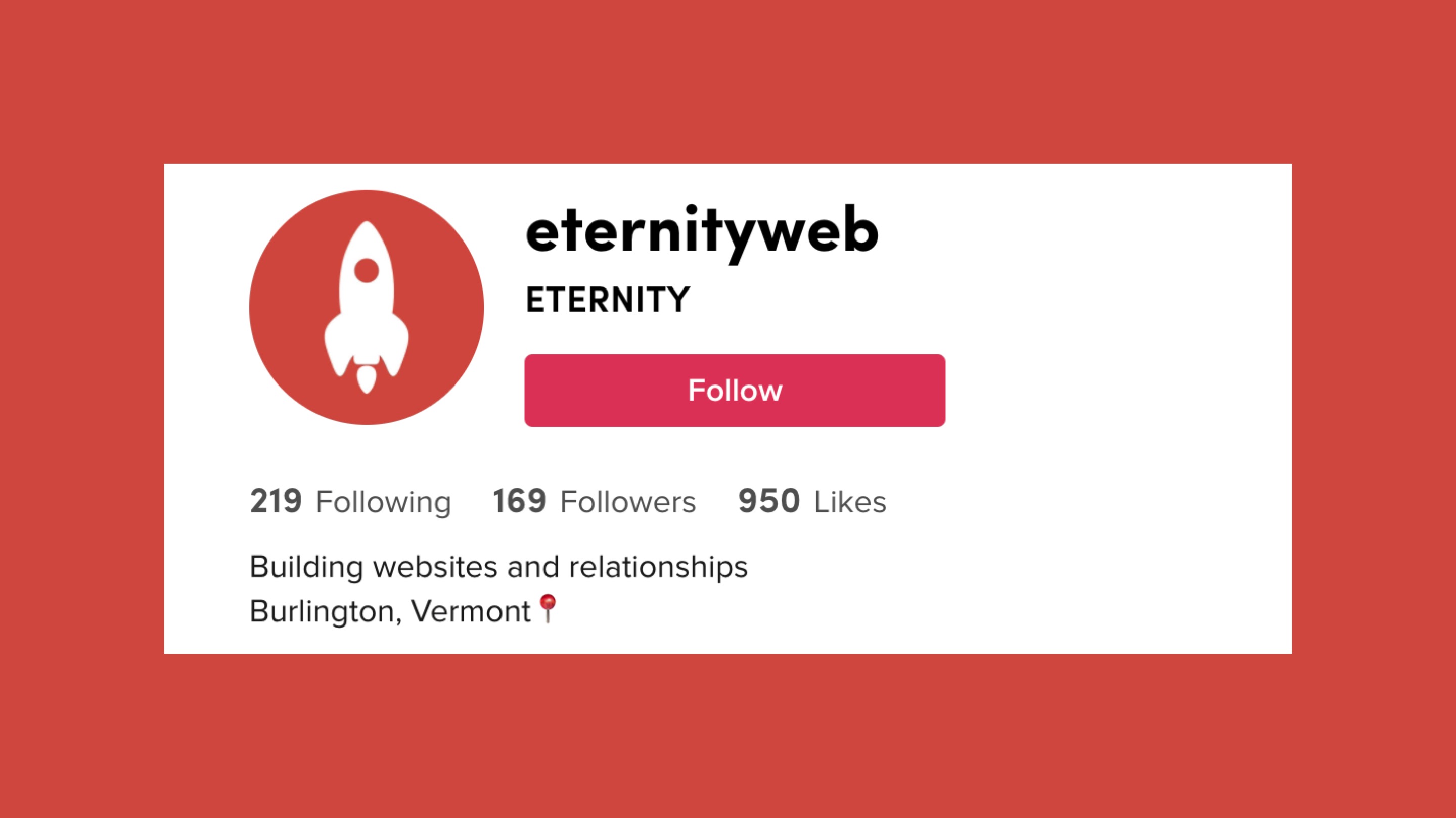 EternityWeb TikTok profile screenshot