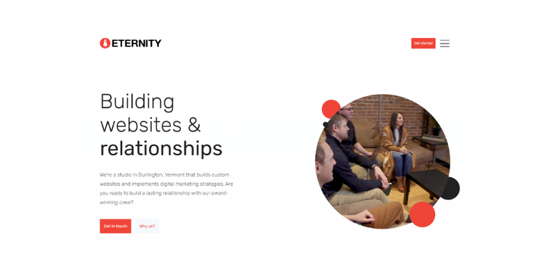 Eternity website screenshot