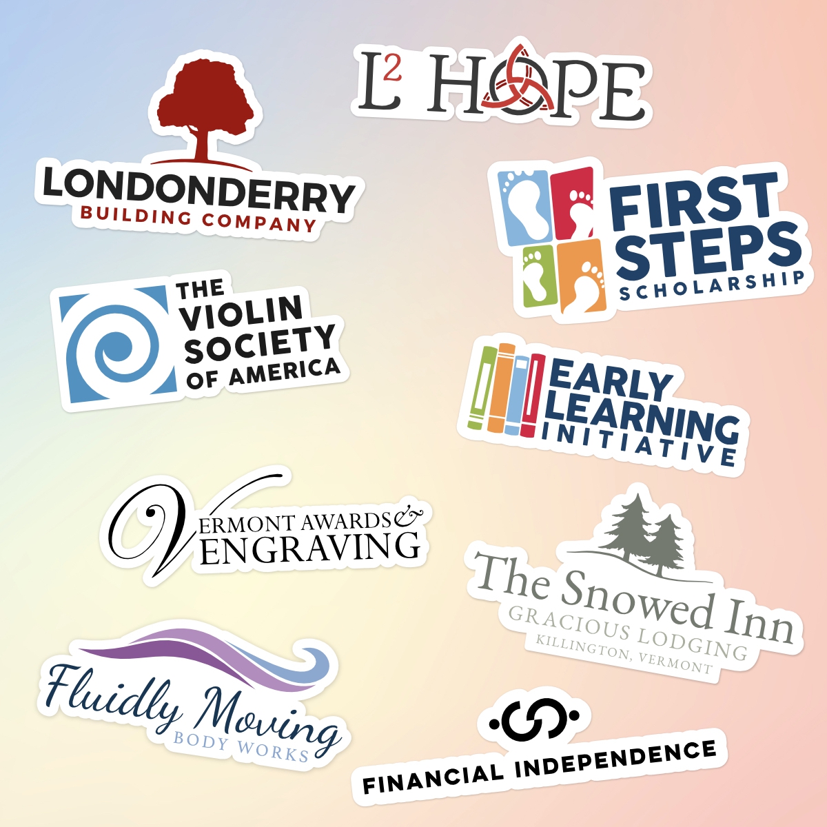 Various logos representing local businesses and organizations